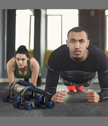 Push Up Bar Stand for Gym & Home Exercise, Push Up Stand for Men & Women. Useful in Chest & Arm Workout. (Blue) Pack of 1