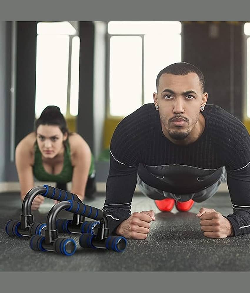 Push Up Bar Stand for Gym & Home Exercise, Push Up Stand for Men & Women. Useful in Chest & Arm Workout. (Blue) Pack of 1