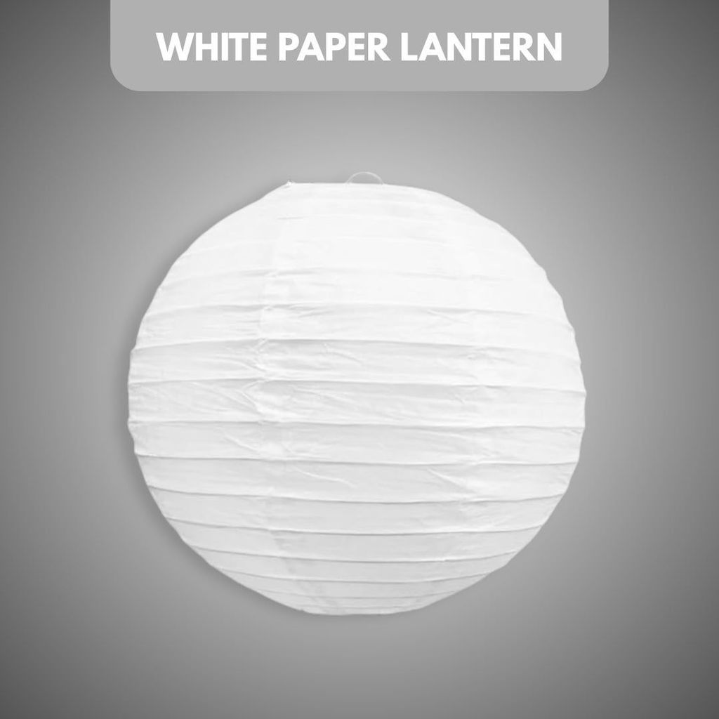 White Paper Lanterns Small - 10 inches - 1PC - Party and Festive Needs | Buy online on ZillyBuy