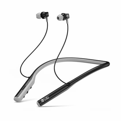 U&i Royal Series 50 Hours Battery Backup Bluetooth Neckband with IPX6 Water Resistance and Silicon Belt-Black
