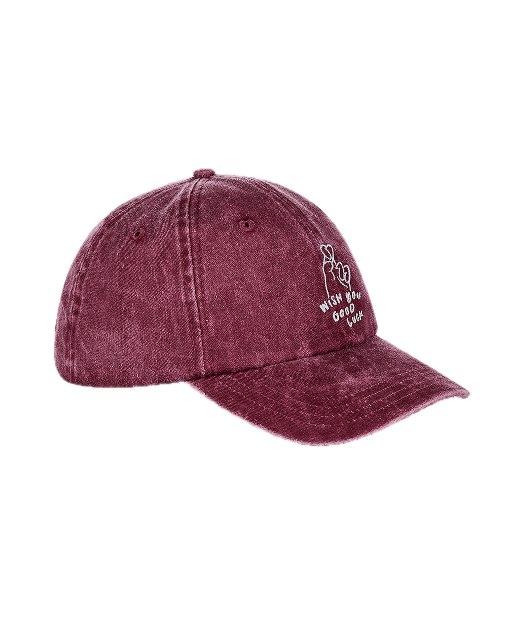 BASEBALL HAT WISH YOU GOOD LUCK- RED WASHED