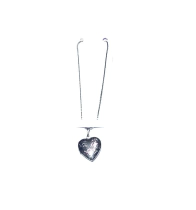 Nawani Silver Heart Shaped Mini Size Heart Love in Forever Photo Moment Pendant Locket Jewellery for Boys and Girls