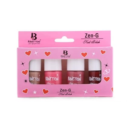 BANETION Zen-g New generation Makeup - Mini Nail Kit - Bestie - 30ml (Set of 4) | Glossy Nail Polish Set | Long Lasting & High Gloss Effect | Chip Resistant Nail Paints | Cruelty-free & Vegan BANETION Zen-g New generation Makeup - Mini Nail Kit - Bestie - 30ml (Set of 4) | Glossy Nail Polish Set | Long Lasting & High Gloss Effect | Chip Resistant Nail Paints | Cruelty-free & Vegan
