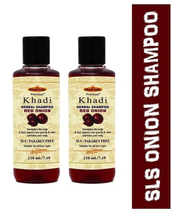Khadi Herbal Onion Shampoo For Hair Growth With Argan Oil & Curry Leaf  SLS & Paraben Free Shampoo 420 mL