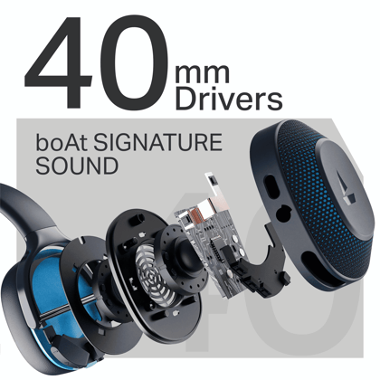 boAt Rockerz 413 | Wireless Headphones with 40mm Drivers, BEAST™ Mode, ENx™ Tech & 60H Playback boAt Rockerz 413 | Wireless Headphones with 40mm Drivers, BEAST™ Mode, ENx™ Tech & 60H Playback - Black & Red