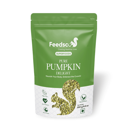 Feedsco Pumpkin Seeds for Eating - Immunity Booster, Protein Rich Superfood - Raw Pumpkin Seed for Eating, Diet Snack - Pure Pumpkin Delight, 250 gm