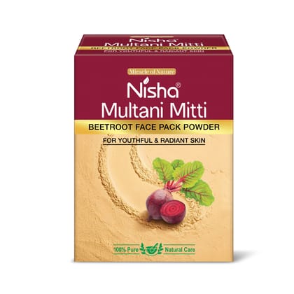 Nisha Multani Mitti Beetroot Face Pack Powder 100g, Fuller’s Earth Powder, Natural Oil Control, Acne & Tan Removal
