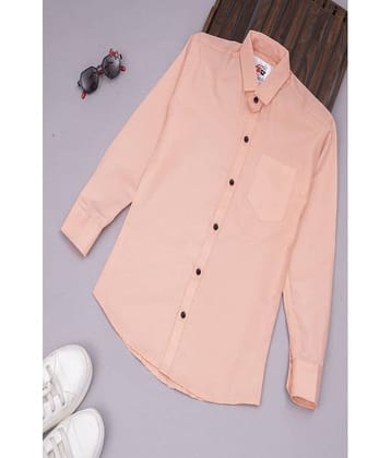 Qurobri Pack of 1 Boys Cotton Blend Full Sleeves Shirt ( Orange )