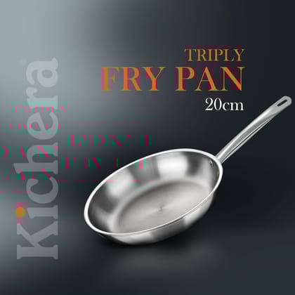 Kichera Triply Stainless Steel Fry Pan Tube Handle-20CM