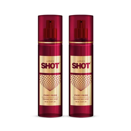 Layer'r Shot Men's Fiery Pride Body Spray - 2 x135ml | Long Lasting Fragrance For Oriental Scent | Luxurious Aerosol Perfume | Perfect For Every Occasion