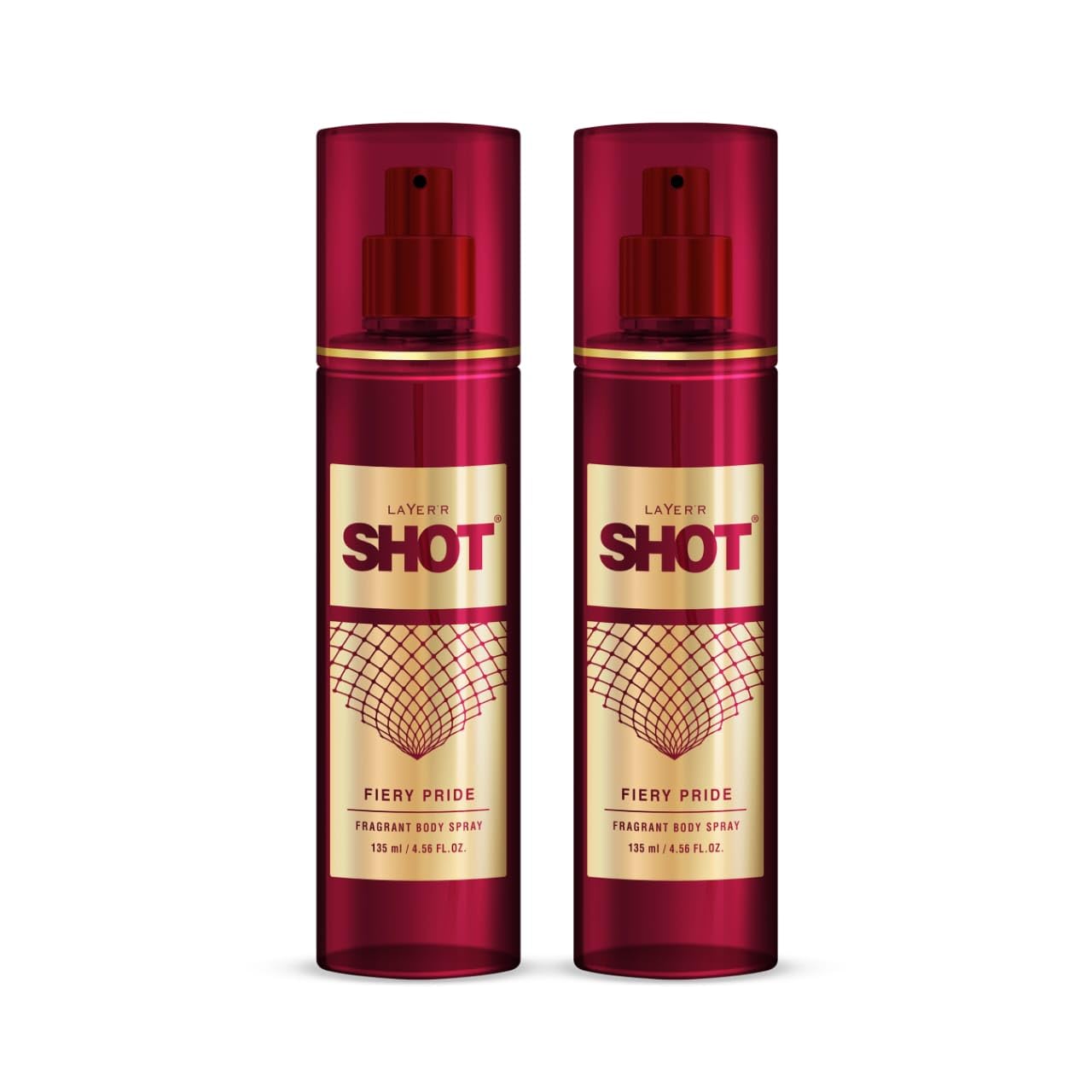 Layer'r Shot Men's Fiery Pride Body Spray - 2 x135ml | Long Lasting Fragrance For Oriental Scent | Luxurious Aerosol Perfume | Perfect For Every Occasion