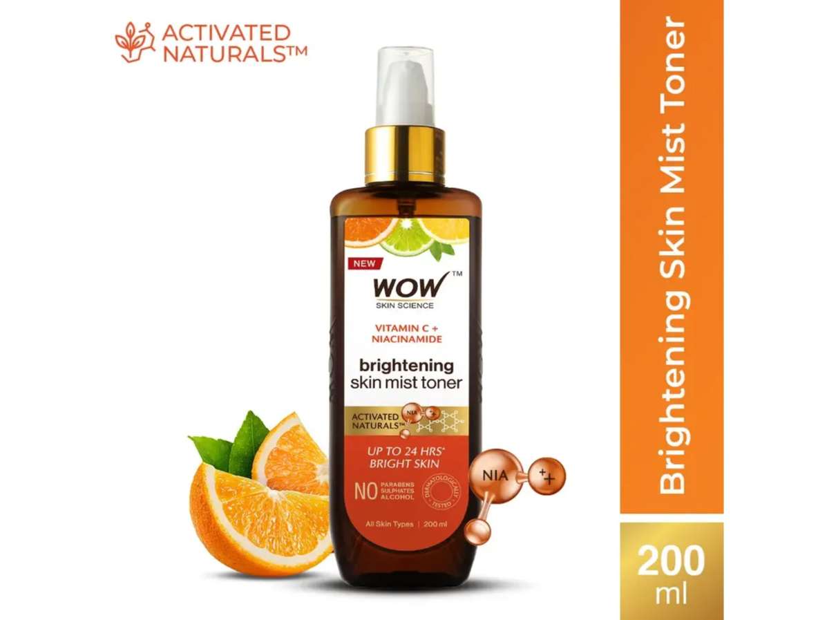 WOW Vitamin C Skin Mist Toner With Lemon And Orange Essential Oil, Witch Hazel, Aloe Vera Extracts - For All Skin Types 200ml