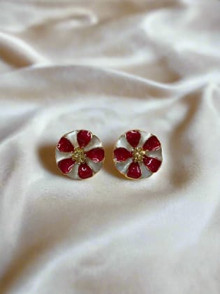 Red Flower Earrings