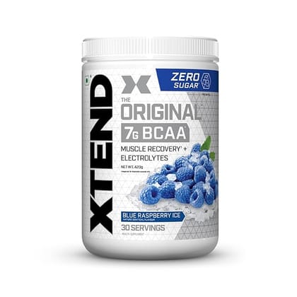 Xtend Original BCAA Powder (Blue Raspberry Ice) - Sugar Free Workout Muscle Recovery Drink with 7g BCAA, | Amino Acid Supplement with L Glutamine & Electrolytes - 420 Gms (30 Servings)