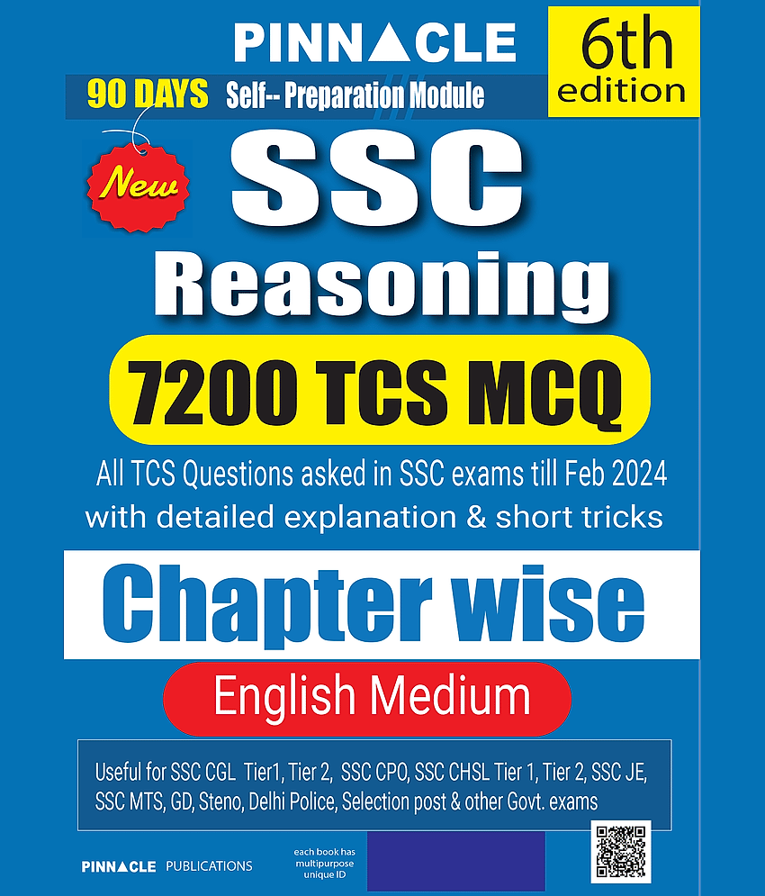 SSC Reasoning 7200 TCS MCQ Chapter Wise 6th Edition English Medium