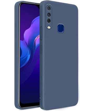Case Vault Covers - Blue Silicon Plain Cases Compatible For Vivo Y12 ( Pack of 1 )