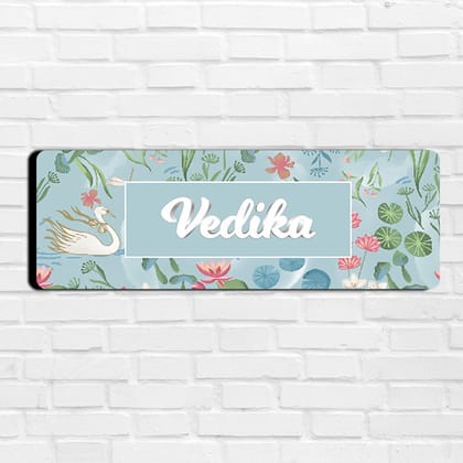 Swans Lake Name Plate (Petite) (kids)-Swans Lake Blue Light Turquoise