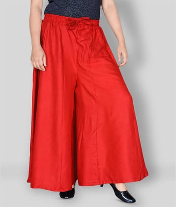 Sttoffa - Red Rayon Flared Women's Palazzos ( Pack of 1 )