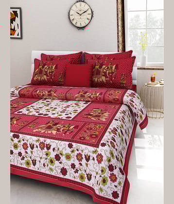 Uniqchoice Cotton Double Bedsheet ( Red )