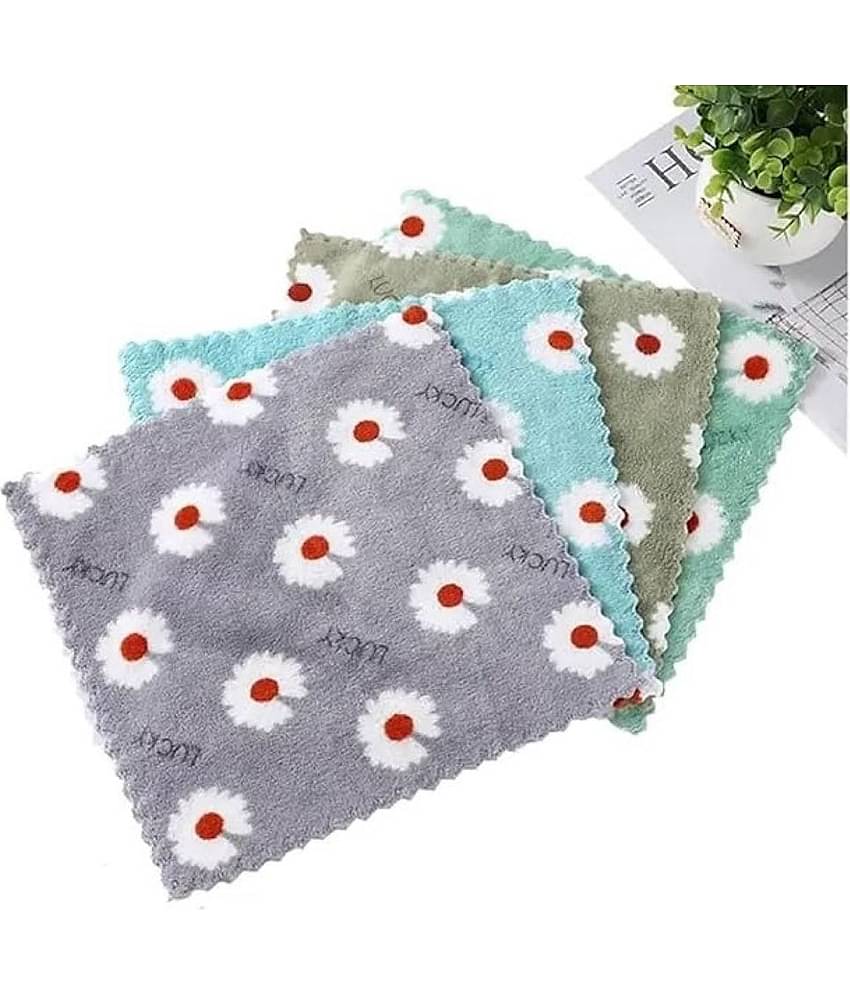 Suraj Enterprises Pack of 10 Microfibre 301-350 -GSM Hand Towel ( Multicolor )