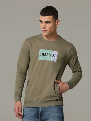 Charg Olive Green Sweatshirt-S / Light Green