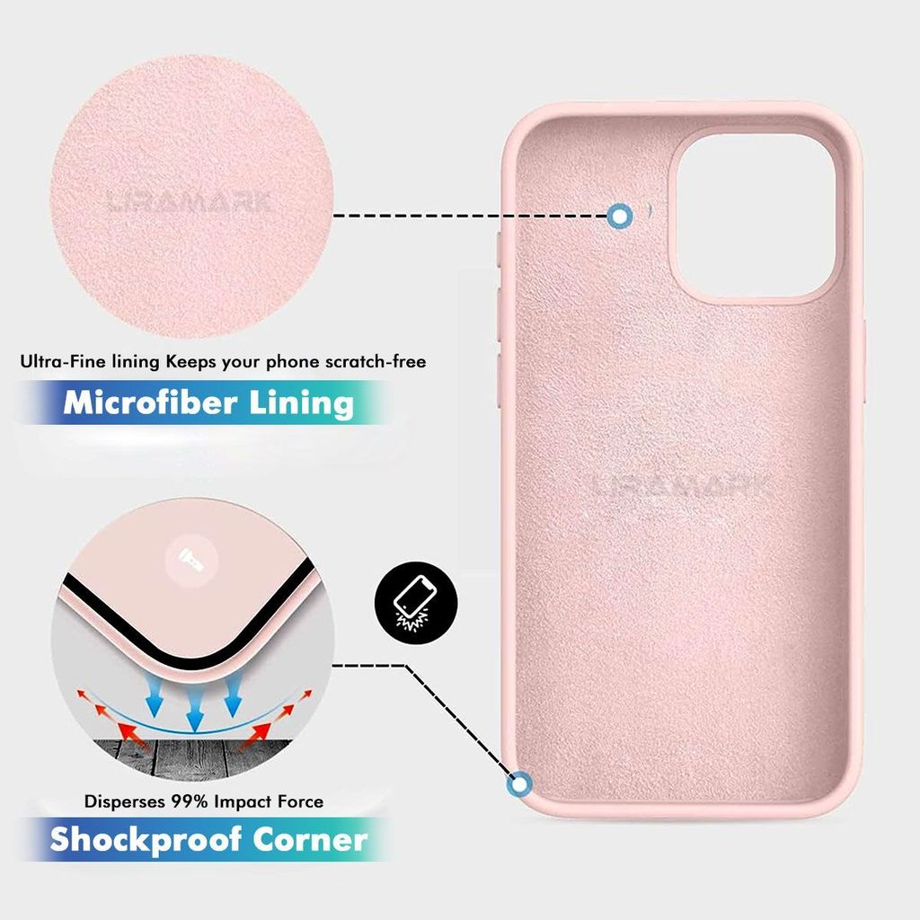 LIRAMARK Liquid Silicone Soft Back Cover Case for iPhone 15 Pro (6.1 inch)