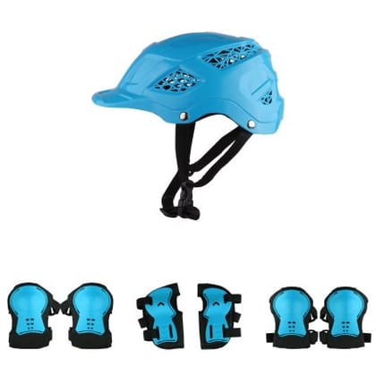 STEELBIRD Skating / Cycling Helmet Along With Protector  Light Blue