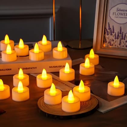 VERVENIX (Pack of 12 LED Tealight Candles, Battery Operated Flameless & Smokeless Decorative Lights for Diwali, VERVENIX (Pack of 12 LED Tealight Candles, Battery Operated Flameless & Smokeless Decorative Lights for Diwali,