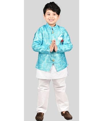 s muktar garments Turquoise Cotton Blend Boys ( Pack of 1 ) - None