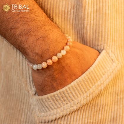 8 MM pink morganite natural stone beaded handmade bracelet, customized unisex Jewelry, stnbr162