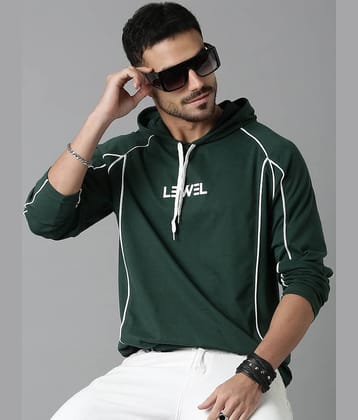 LEWEL Men Cotton Blend Regular Fit Colorblock T-Shirt ( Green )