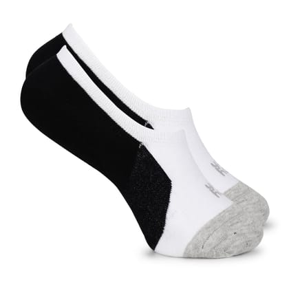 Dual Contrast No Show Socks-Black / Free Size