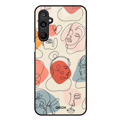 Abstract Faces Glass Case for Samsung Galaxy M16 5G