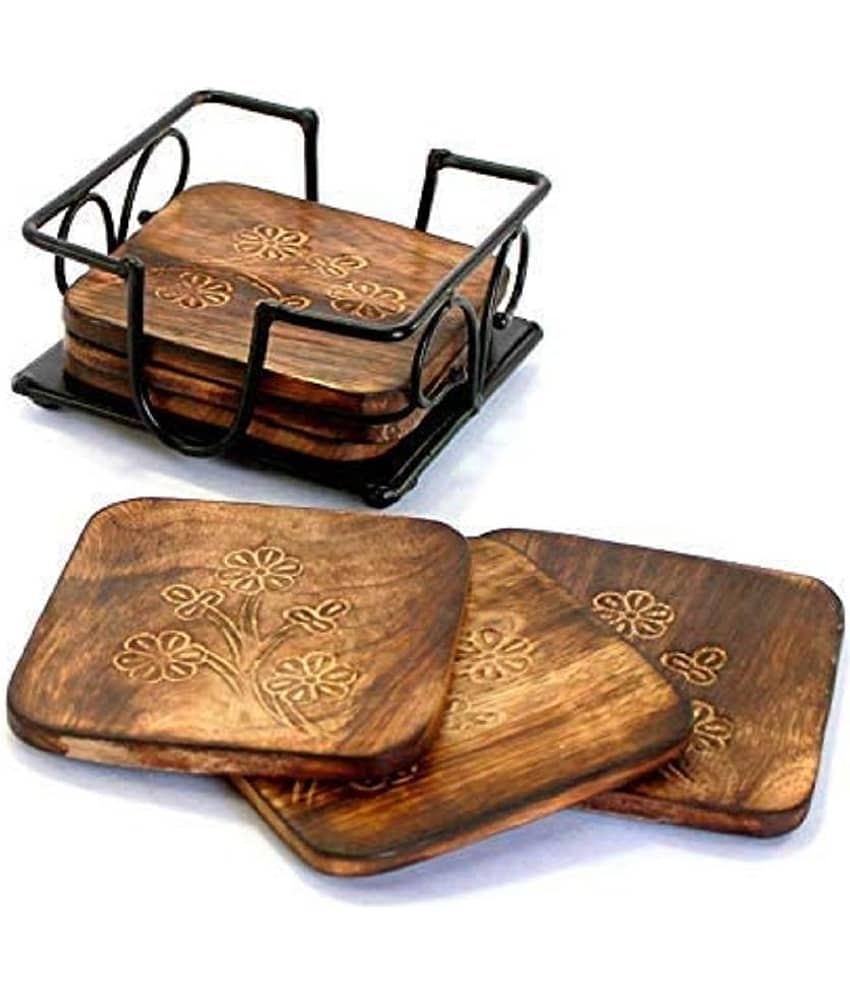 TFS Wood Round Coasters - Pack of 7