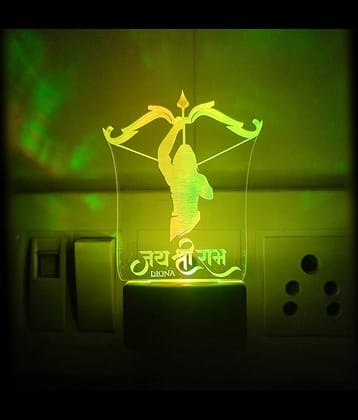 DIONA Night lamp Ram LED 3D Illusion Multi Color Changing Light for Temple