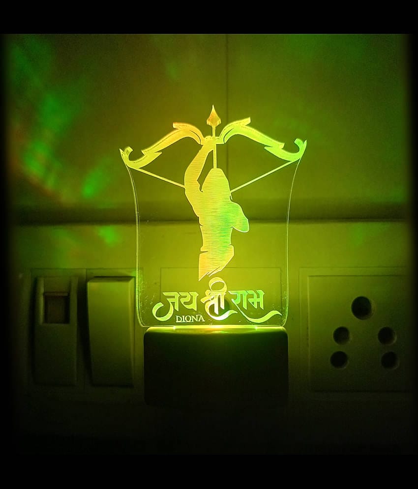 DIONA Night lamp Ram LED 3D Illusion Multi Color Changing Light for Temple