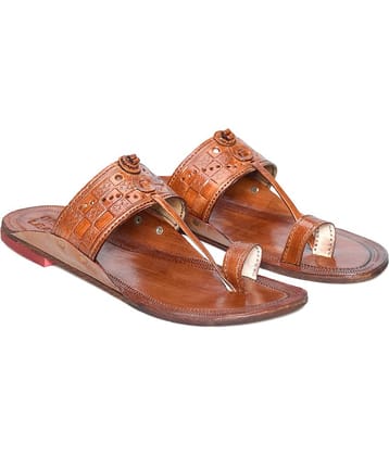 STEPFOX Brown Men's Kolhapuris