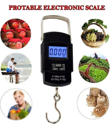 Electronic Digital Multi Purpose Hanging Weighing Scale up to 50Kg A08 Digital Luggage Weighing Scales Weighing Capacity - 1 Kg