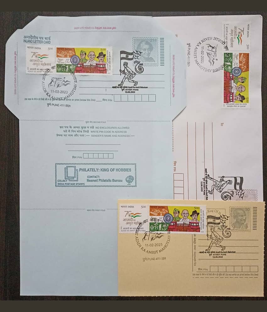 Hop n Shop - Philately Set of Azadi Ka Amrit Mahotsav 3 Postcards