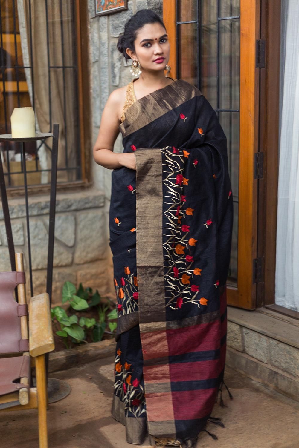 AWESOME LINEN COTTON PRINTED SAREE - 2176