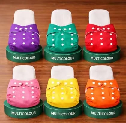 Pack of 6 with 6 Insert Leakproof Reusable Cloth Diapers
