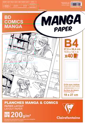 Clairefontaine Fine Art Manga Storyboard Pad 200g Extra White Paper - B4