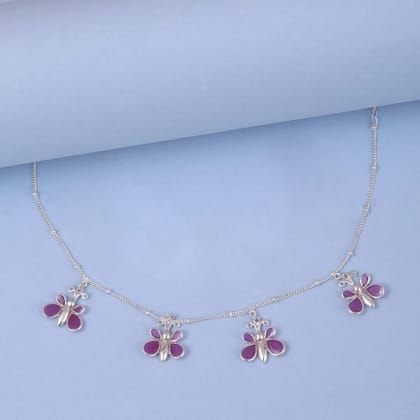 Single Silver butterfly anklet