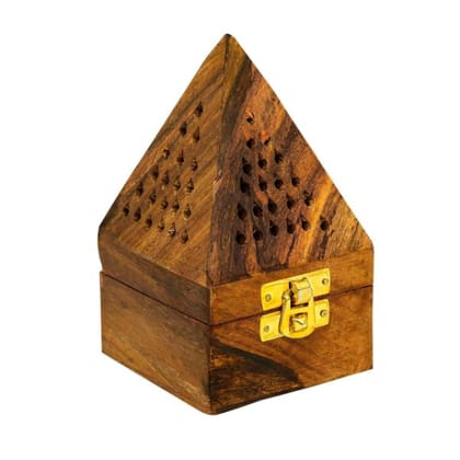 Sogra Loban Dani Handmade Teakwood Wooden Dhoop Pyramid Box