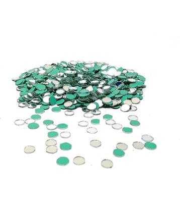 PRANSUNITA - Glass Round Shape Glass Mirror (Pack of 1)