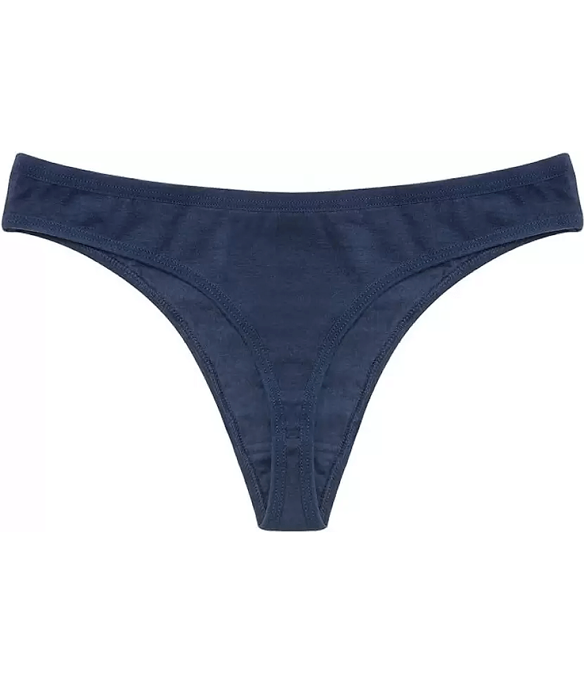 Bebron Pack of 1 Cotton Lycra Thongs For Women ( Multicolor15 )