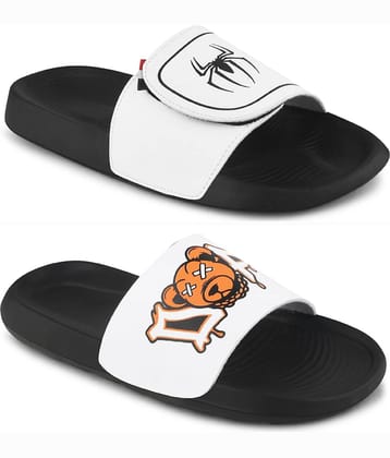 Q tick White Men's Slide Flip Flop