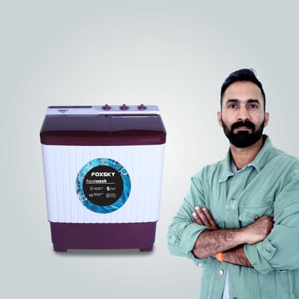 Foxsky 7.5 kg Semi-Automatic Top Load Washing Machine With Magic Filter Aqua Wash MAROON-Foxsky 7.5 kg Semi-Automatic Top Load Washing Machine With Magic Filter (Aqua Wash, MAROON) - Default Title