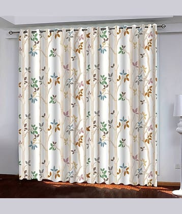 V21 decod Graphic Room Darkening Eyelet Curtain 9 ft ( Pack of 1 ) - White