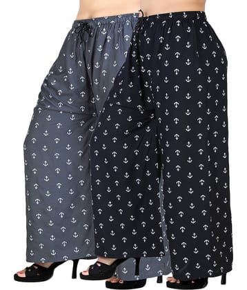 lasafiya Pack of 2 Rayon Straight Women's Palazzos ( Dark Grey )